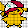 Pika Pika Pikachu se montre en perles à repasser pikachu-grille-gratuite-modeles-casquette-hama-perles-repasser-pokemon