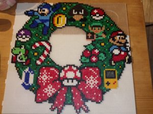 Couronne noel nintendo pelres hama