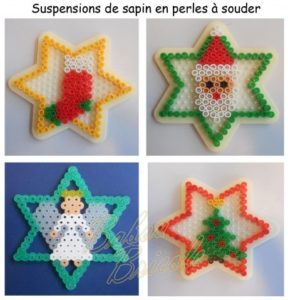 Suspension noel sapin etoile hama perles repasser