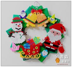 Couronnes noel perles hama a repasser