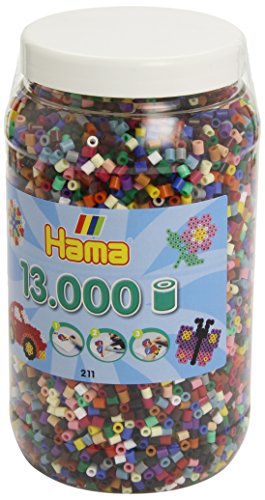 Kit Perles à Repasser Hama - Pot De 7000 Perles Midi + 2 Plaques - Loisir Créatif Pour Enfants