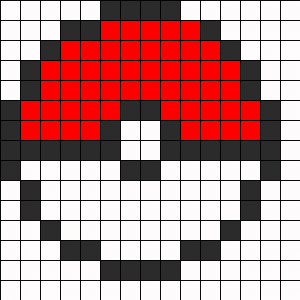 Beads hama grille gratuite pokémon Pokeball