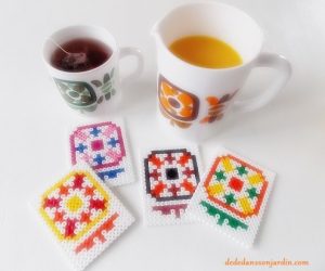 Mug mobil perles hama dessous de verre