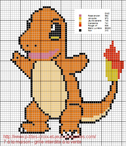 Salameche grille gratuite hama beads perles