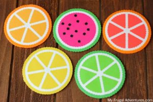 Sous verre perles hama fruit