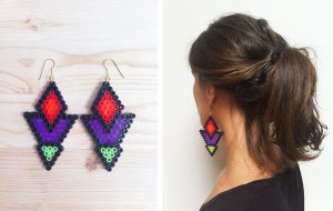 Boucle d’oreilles diy perles HAMA 1