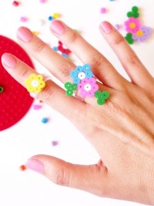 DIY Hama bagues fleurs bead floral rings hand cu