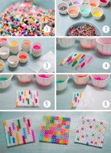 DIY hama perles sous verre