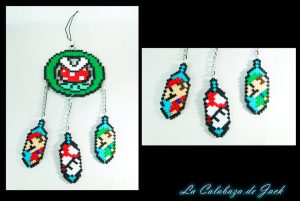 Mario bros dream catcher original pattern by cristell hama perles