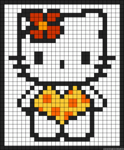 Hello kitty en maillot de bain perles hama grille gratuite