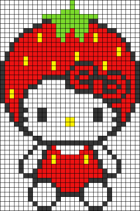 Hello kitty fraise perles hama diy