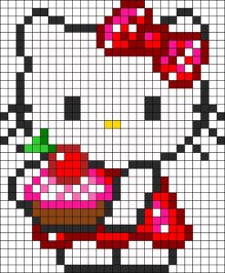 Hello kitty perles hama cupacke diy