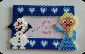 Cadre photo reine des neiges hama perles repasser