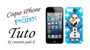 Coque iphone olaf perles repasser hama frozen