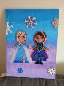 Tableaux reine des neiges hama perles repasser