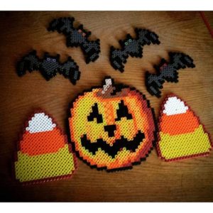 Halloween citrouille chauve souris perles a repasser hama