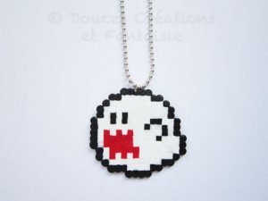 Collier fantôme mario bros halloween hama perles