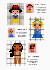 Perles hama cendrillon disney pacohontas blanche neige
