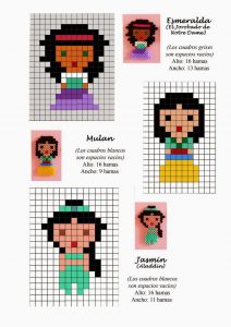 Perles hama esmeralda disney princesses jasmin mulan