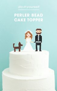 Hama mini perles cake topper mariage