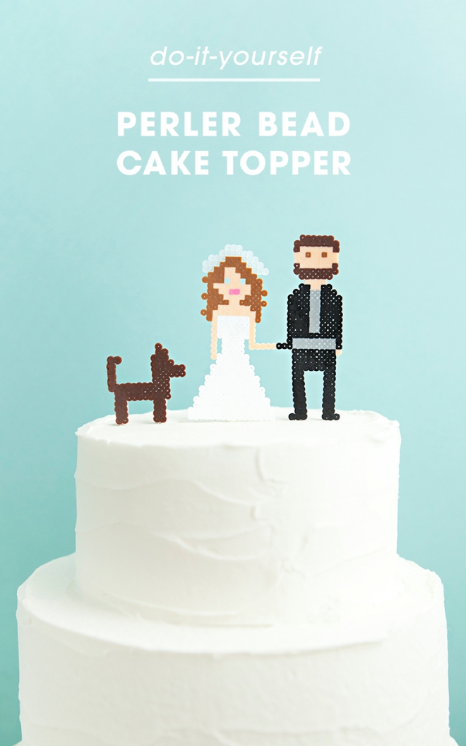 Hama mini perles cake topper mariage