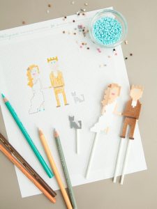 Mariage cake topper perles hama