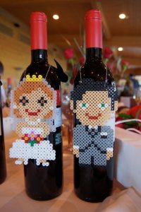 Mariage perles hama bouteilles