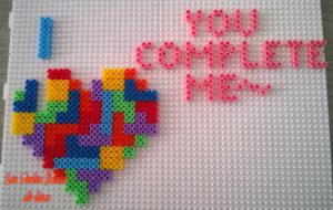 Coeur hama perles tetris geek repasser saint valentin