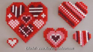 Coeurs perles hama repasser saint valentin