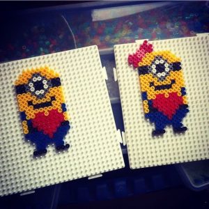 Minion saint valentin coeur perles hama repasser
