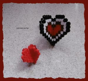 Perles hama repasser saint valentin coeur 3d