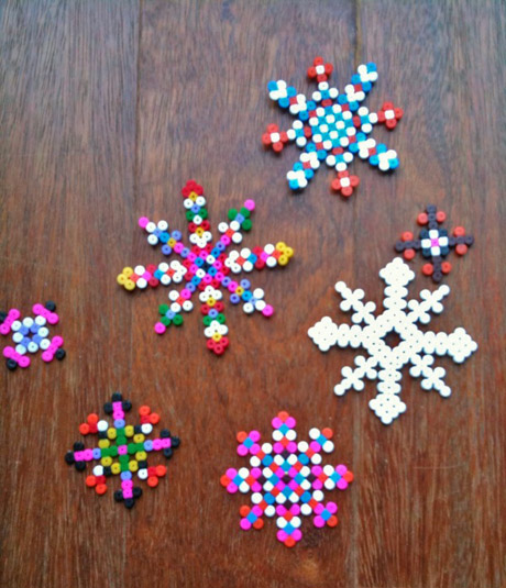 Flocons perles noel repasser hama