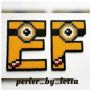 Lettre alphabet e f minion perles hama repasser