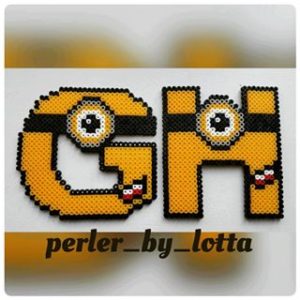 Lettre alphabet g h minion perles hama repasser
