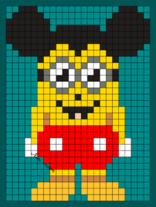 Minion mickey perles hama repasser grille gratuite