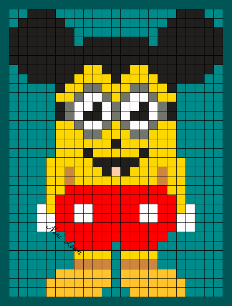 Minion mickey perles hama repasser grille gratuite