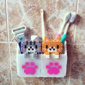 Rangement brosse dent cat mignon hama