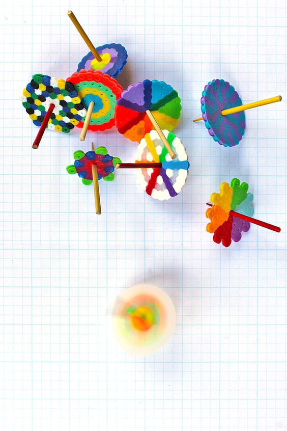 Toupie perles hama repasser jeu enfant diy