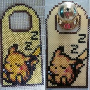 Marque porte pikachu sommeil pokemon perles hama repasser