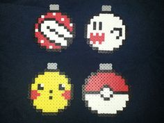 Pikachu boules noel pokemon perles hama repasser