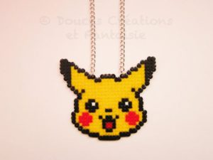 Pikachu collier bijou hama perles repasser