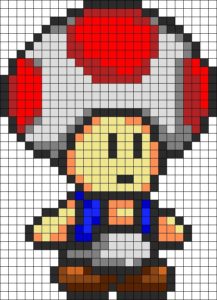 Champignon super mario bros geek perles hama repasser