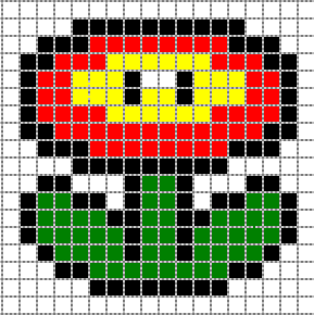 Schema fleur de feu mariobros perles hama
