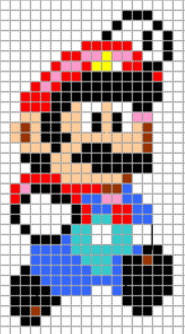 Schema mario bros modele grille hama perles
