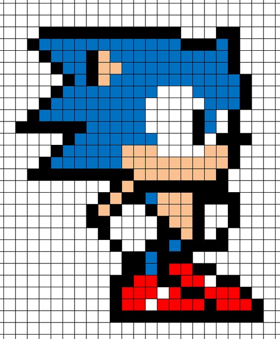 Sonic gaming grille gratuite perles hama repasser