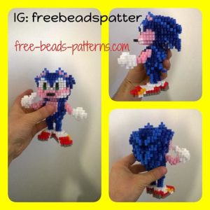 Sonic sega videogames 3d perles hama repasser modeles
