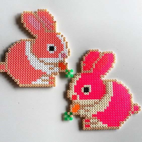 Easter paques lapin perles hama repasser
