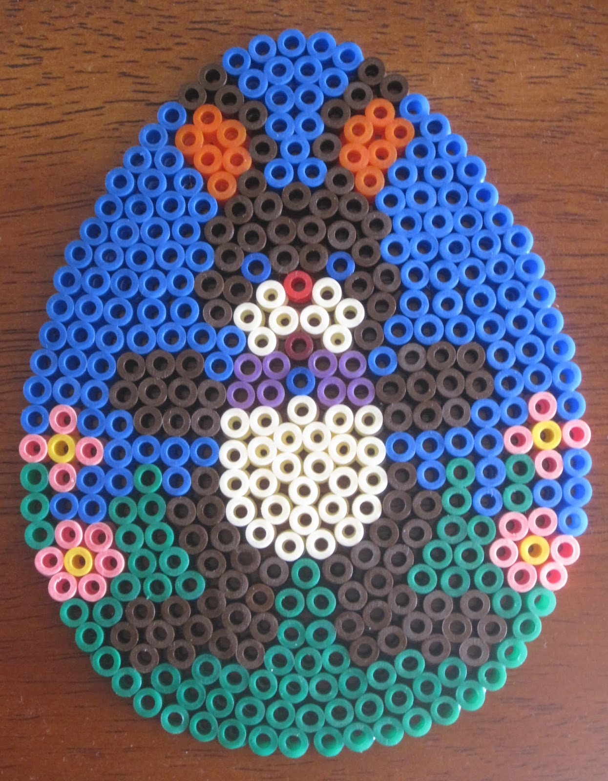 Lapin perles hama oeufs paques repasser