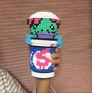 Boisson halloween zombie perles hama repasser