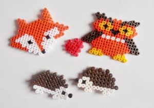 Animaux foret automne hiboux herisson perles hama modeles